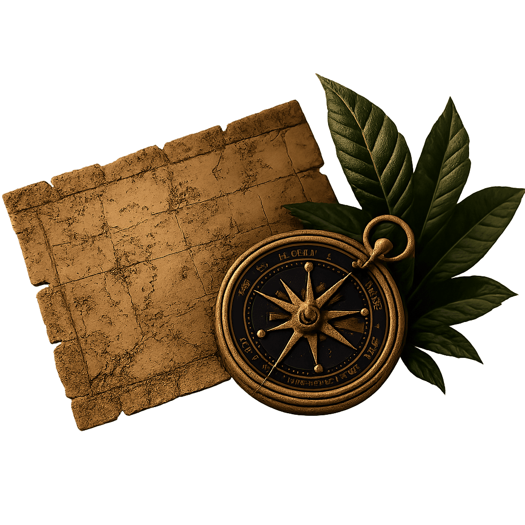 Carte au trésor et boussole d'aventure